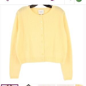Reformation Clara cashmere cardigan butter yellow size M